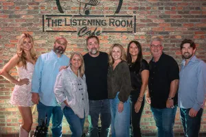 Pictured (L-R): Gracie Glass (Liz Rose Music), Scott Ponce (Liz Rose Music), Liz Rose (Liz Rose Music), Phil Barton, Amy Hendon Scott (BMG), Kate Shirley (BMG), Chris Oglesby (BMG), Dave Pacula (BMG)